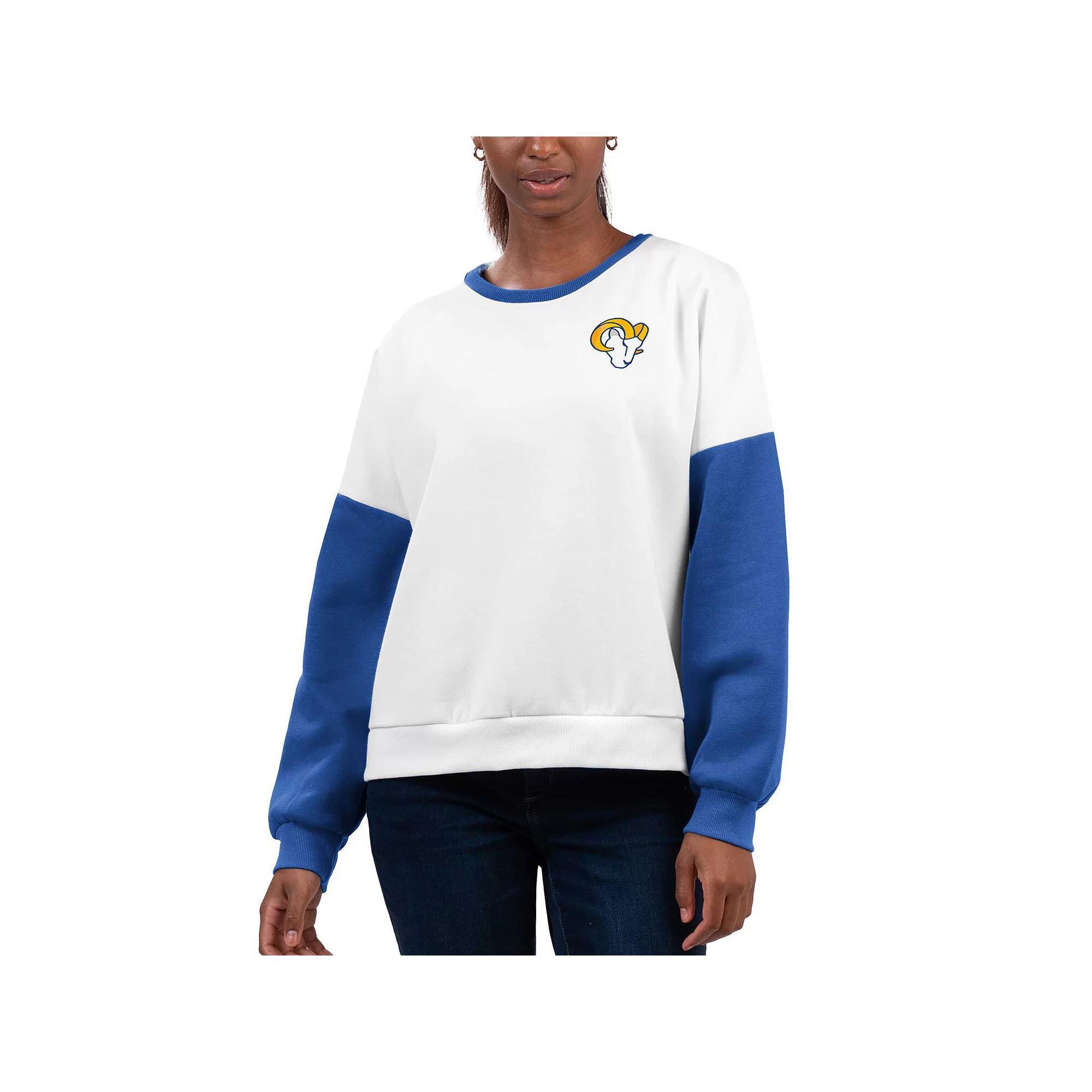 Women's G-III 4Her by Carl Banks White Los Angeles Rams A-Game Pullover Sweatshirt, Size: 2XL Product Image