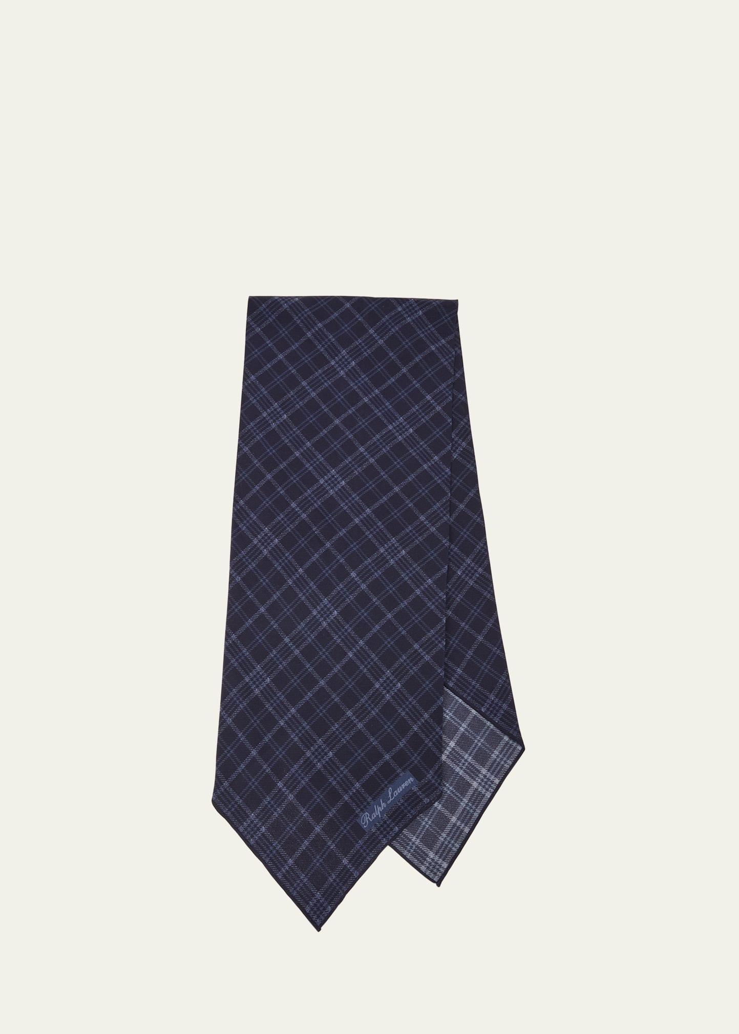 Mens Plaid Silk Crepe Scarf Product Image