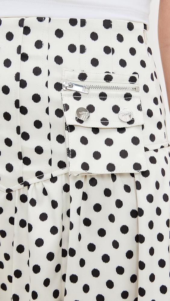 GANNI Printed Double Satin Long Pocket Skirt | Shopbop Product Image