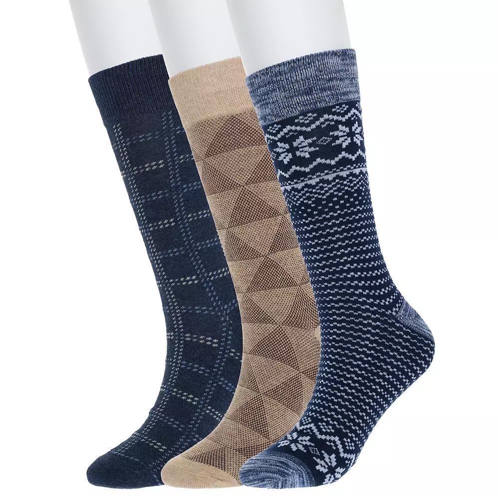 Men's Sonoma Goods For Life® 3-pack Patterned Dress Socks, Blue Fairisle Product Image