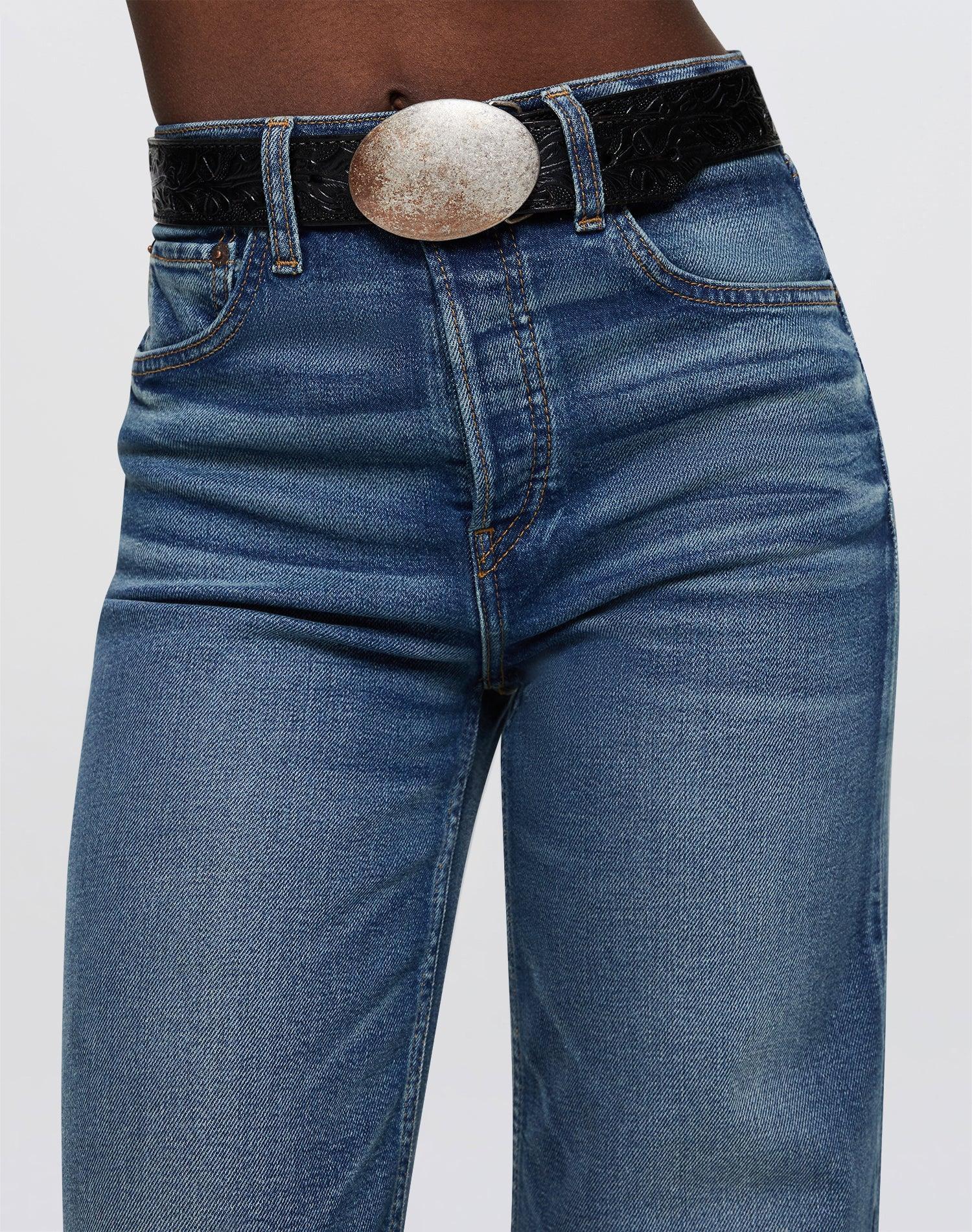Comfort Stretch High Rise Wide Leg Crop - Crafted Indigo Female Product Image
