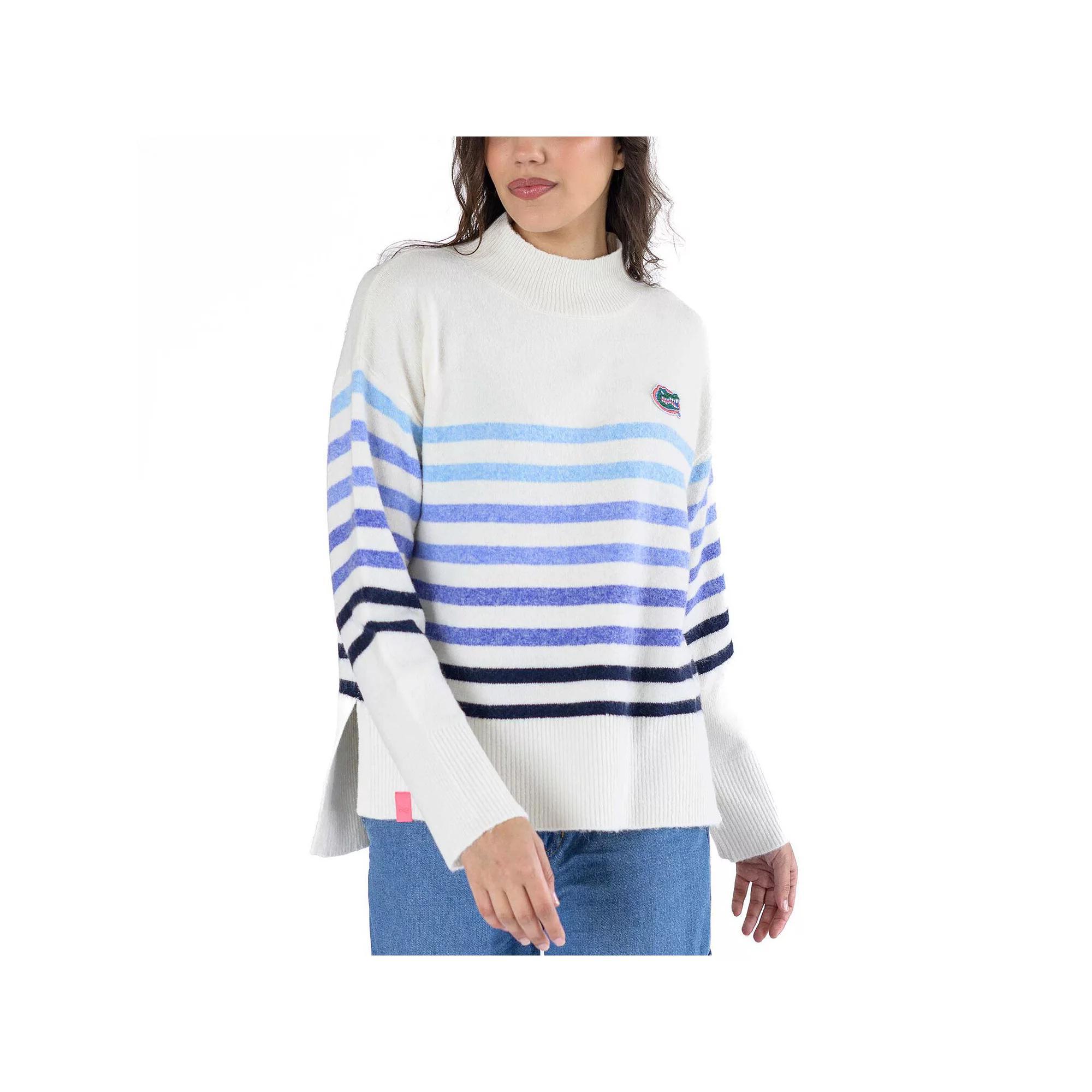 Women's Lusso  White Florida Gators Simone Striple Mock Neck Oversized Pullover Sweatshirt, Size: XXL Product Image