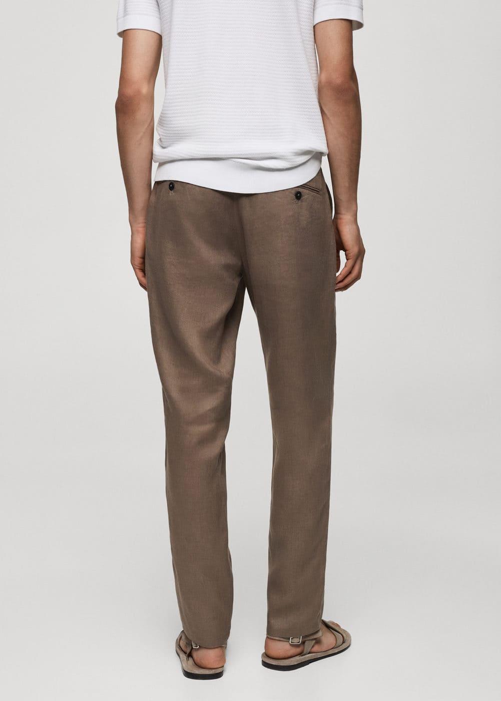 Mango Mens Linen Slim-Fit Pants Product Image