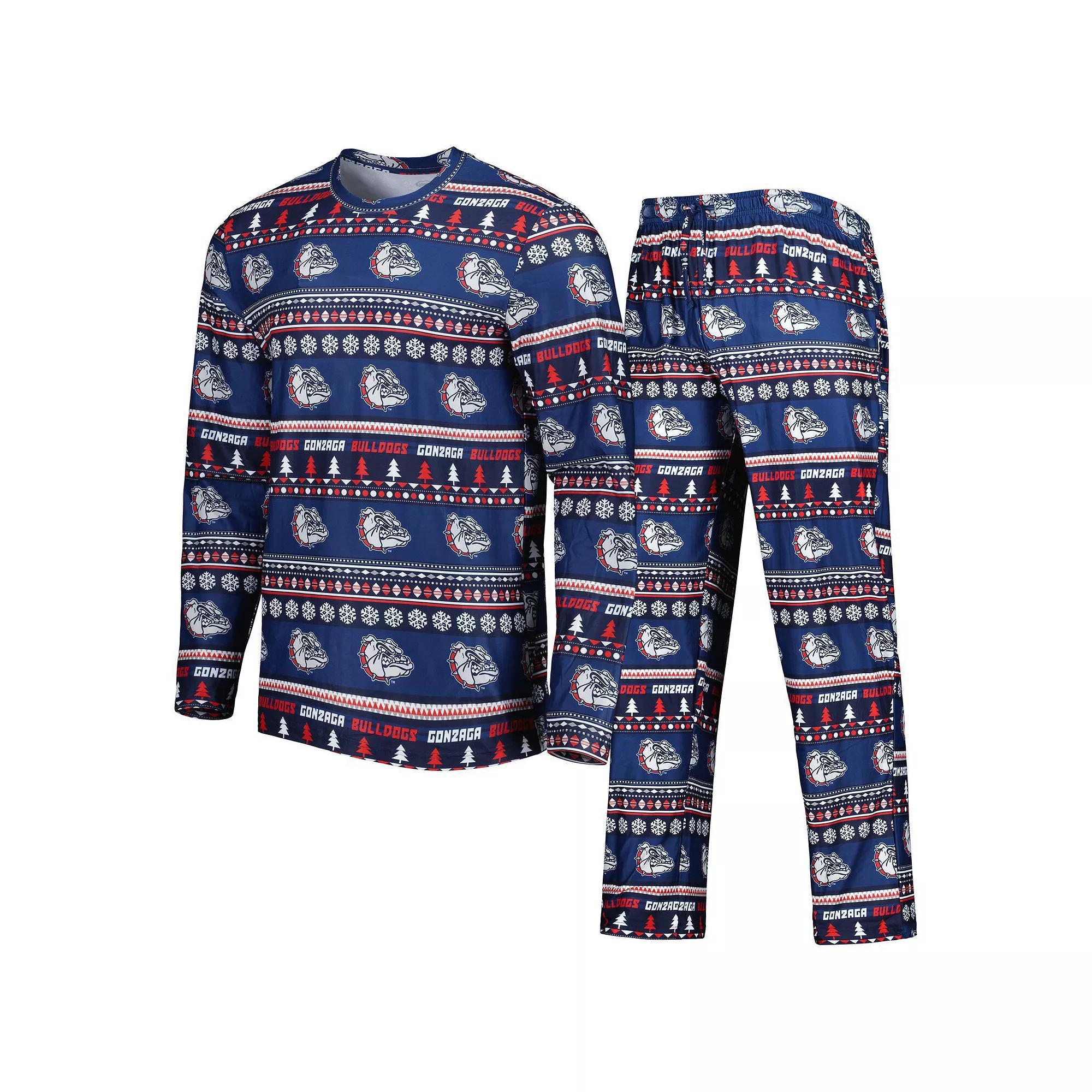 Men's Concepts Sport Navy Gonzaga Bulldogs Swivel Long Sleeve T-Shirt & Pants Sleep Set, Size: Medium, Zag Blue Product Image