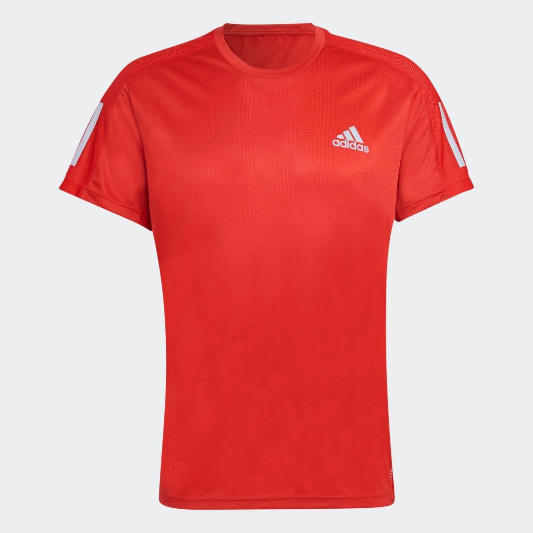 adidas Own the Run Tee Vivid Red S Mens Product Image