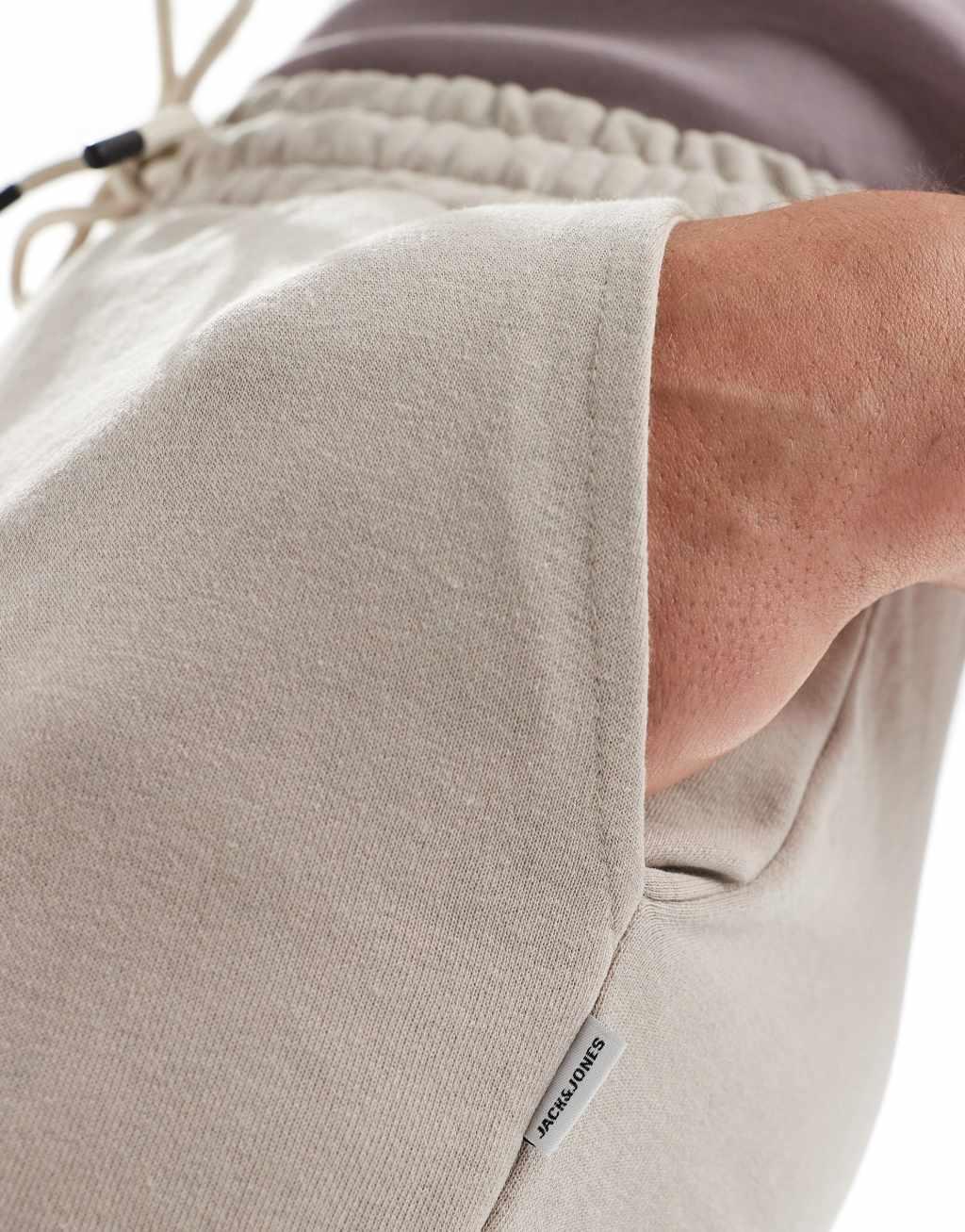 Jack & Jones jersey shorts in beige Product Image