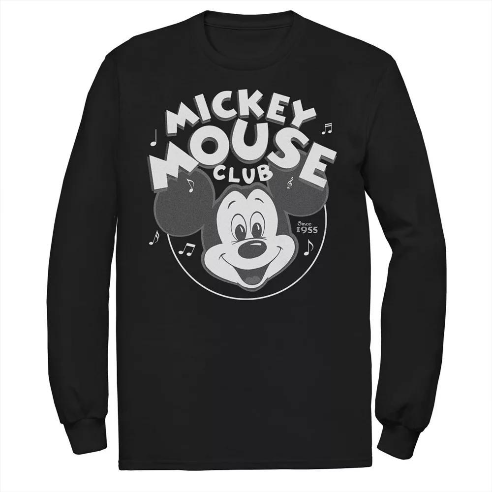 Disney's Mickey Mouse Big & Tall Mickey Mouse Club Badge Long Sleeve Graphic Tee, Men's, Size: Large Tall, Black Product Image