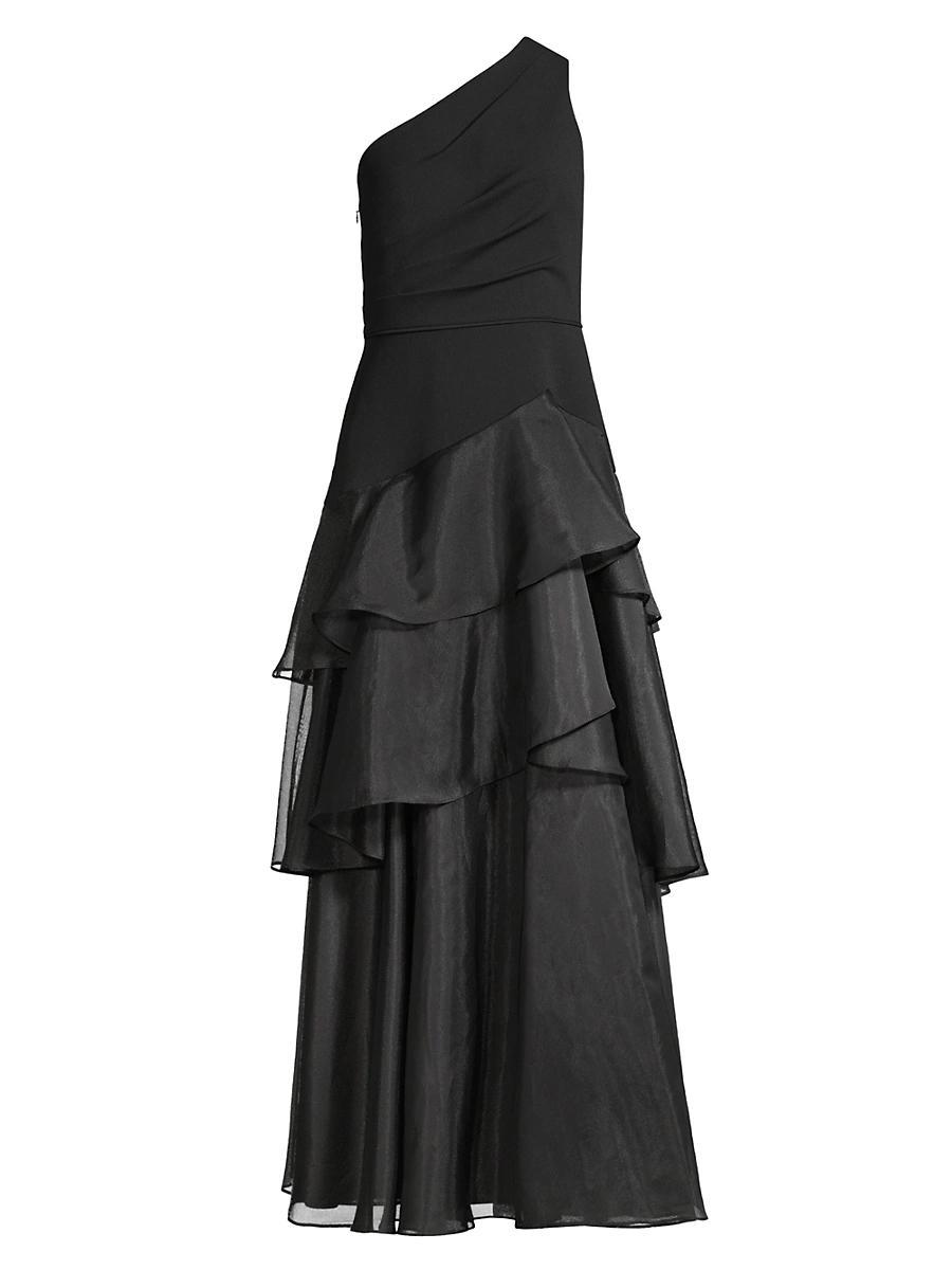 Aidan Mattox One Shoulder Tiered Gown Product Image