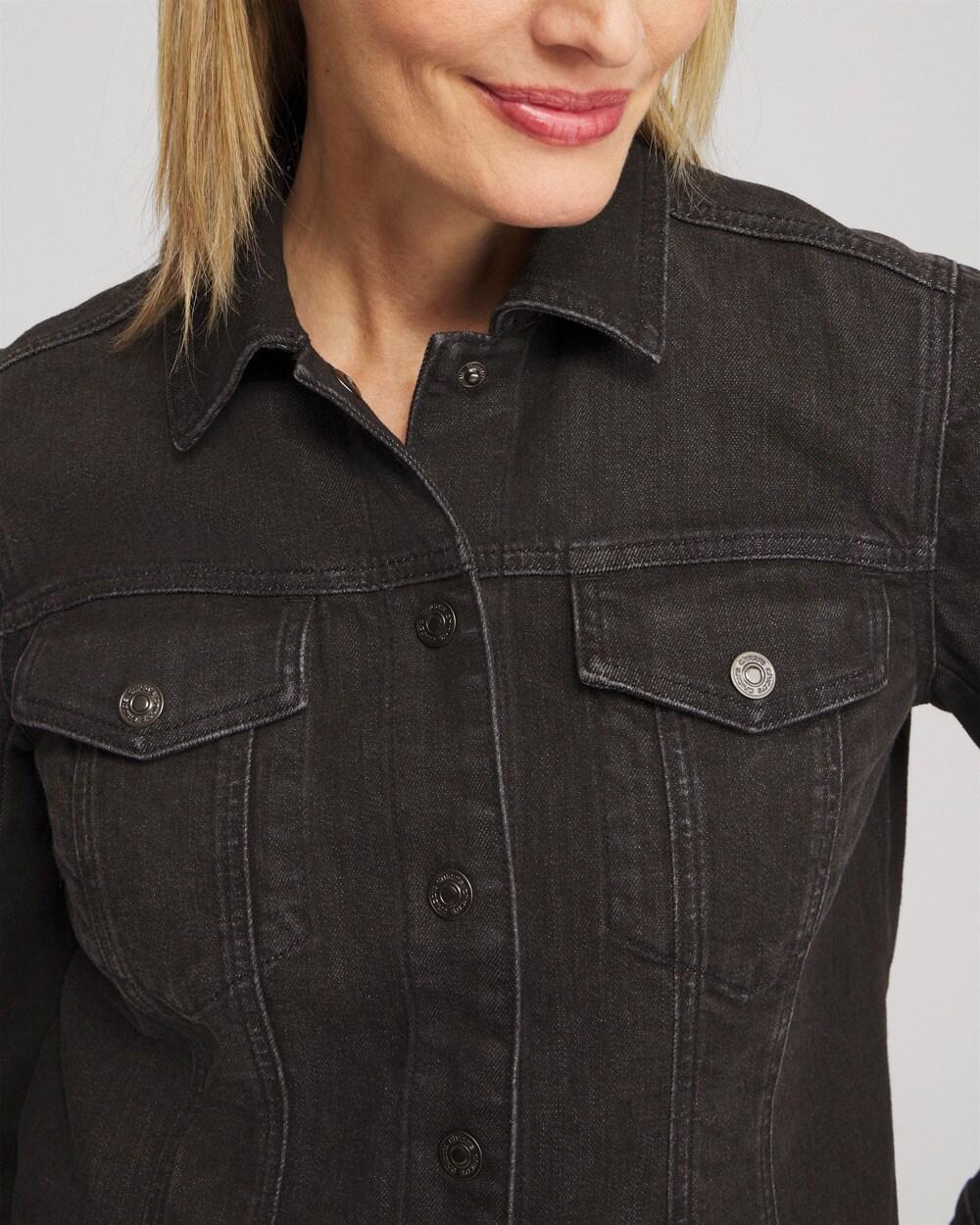 Cropped Shirttail Denim Jacket Product Image