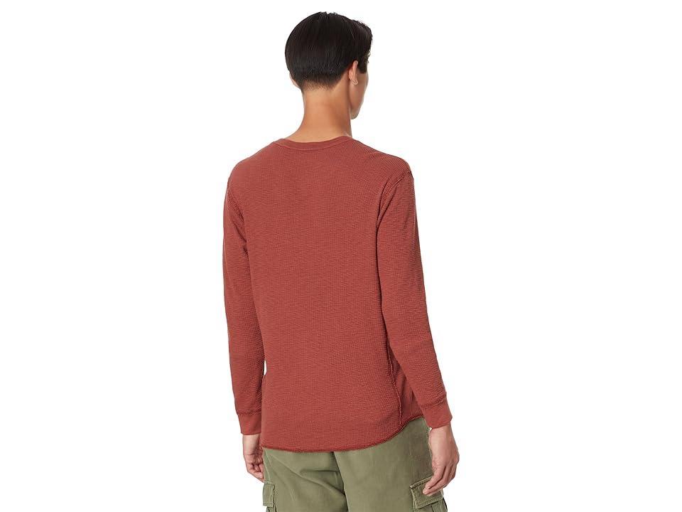 Lucky Brand Garment Dye Thermal Henley (Terracotta) Men's T Shirt Product Image