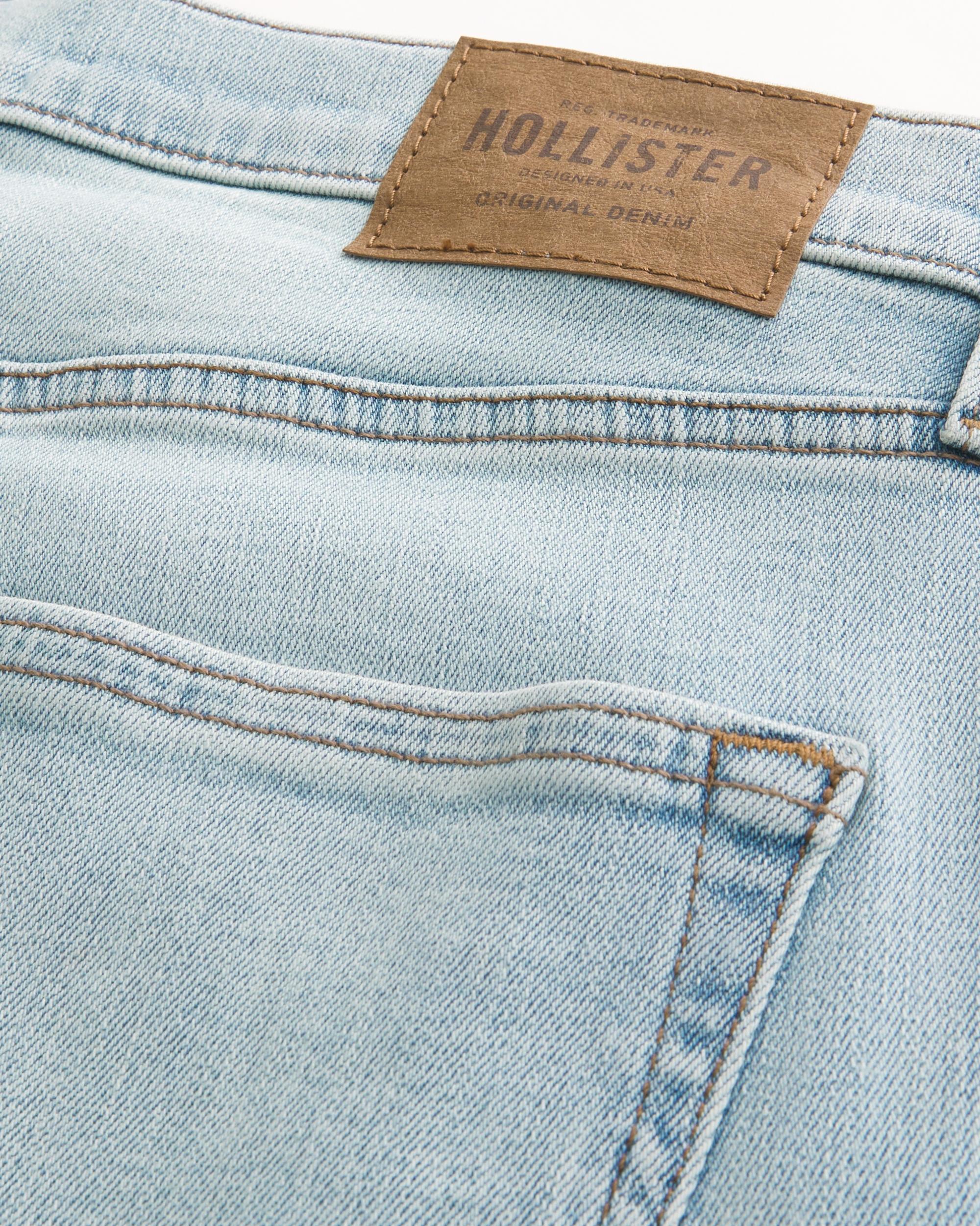Light Wash Slim Straight Jeans Product Image
