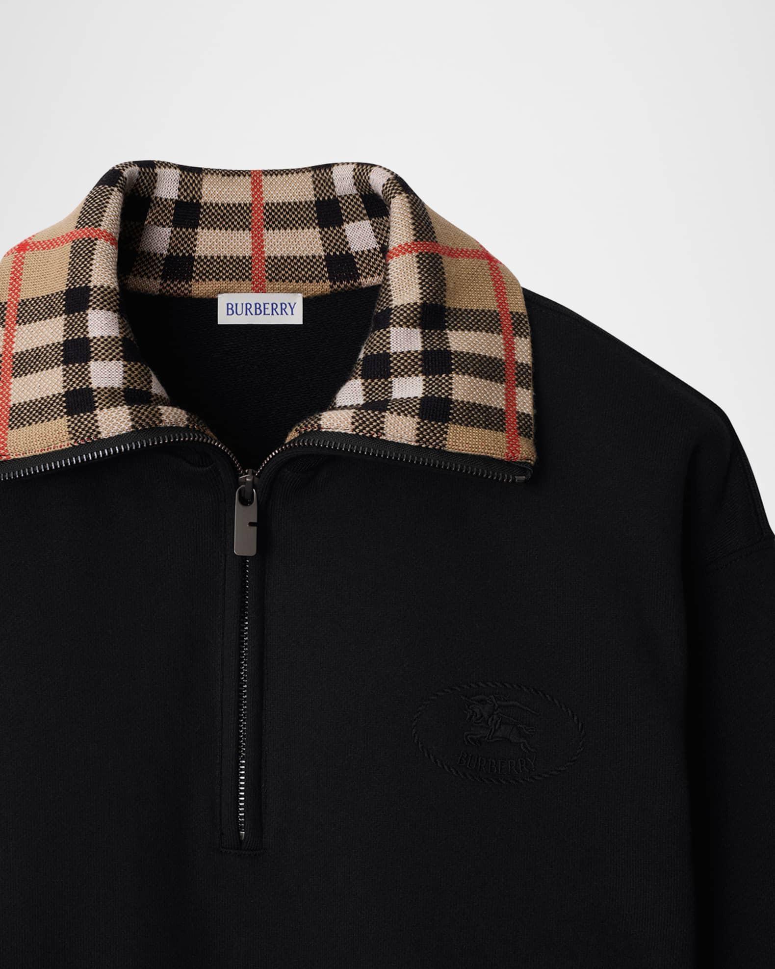 Men's Check-Collar Quarter-Zip Sweater Product Image