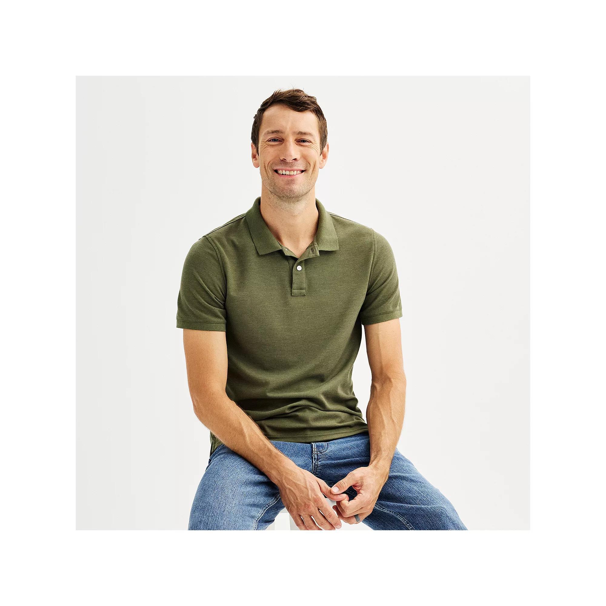 Men's Adaptive Sonoma Goods For Life® Easy Dressing Pique Polo, Size: XXL, Scott Blue Product Image