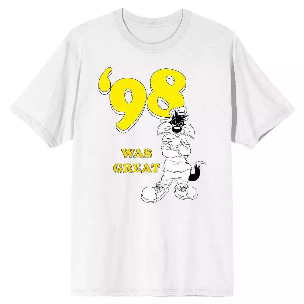 Men's Looney Tunes Sylvester 98 Tee, Size: XXL, White Product Image