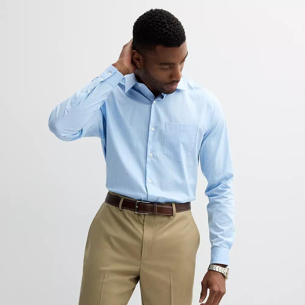 Men's Apt. 9® Regular-Fit Wrinkle Free Dress Shirt, Size: XL-32/33, Gray Crosshatch Plaid Product Image