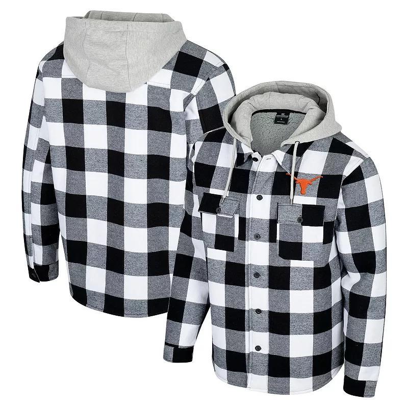 Men's Colosseum Black/White Iowa Hawkeyes Buffalo Plaid Full-Zip Jacket, Size: Large Product Image