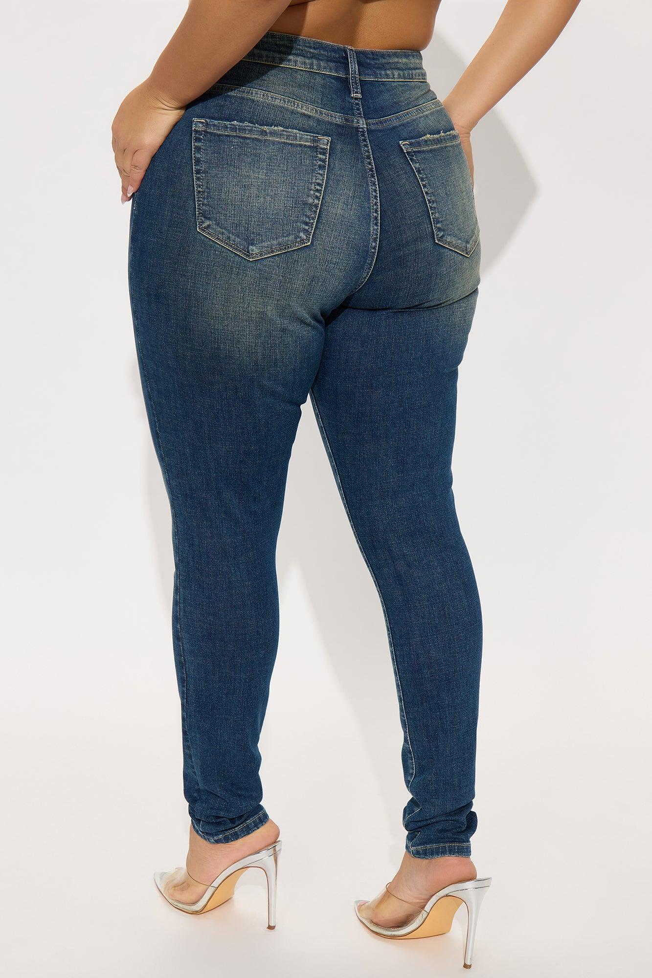 Tall Charley Crosshatch Tinted Stretch Skinny Jeans - Dark Wash Female Product Image