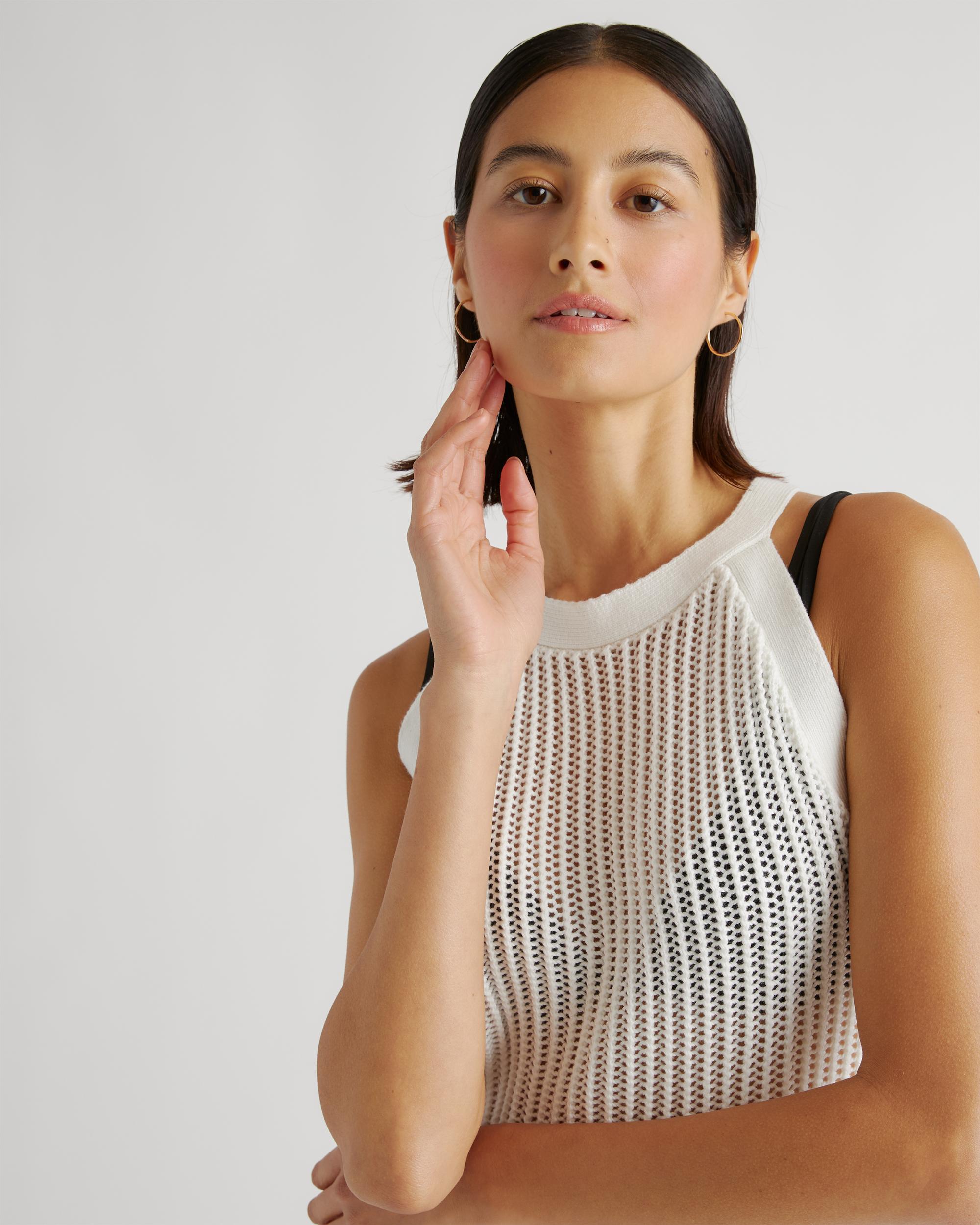 Quince | Women's Open-Knit Cover-Up Mini Dress Size XS, Organic Cotton Product Image