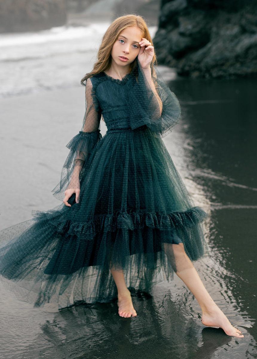 Halsey Impact Dress in Deep Spruce Girls Product Image