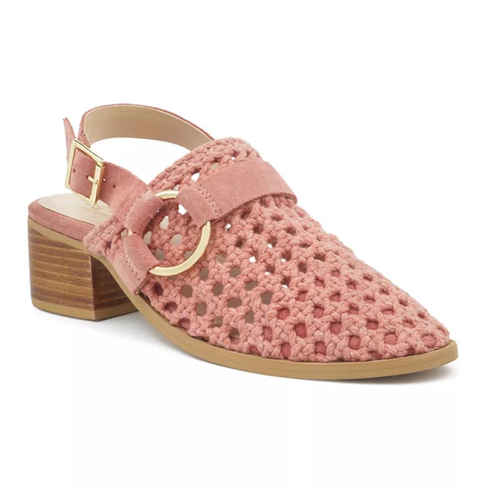 Rag & Co Rosalie Women's Suede Block Heeled Sandals, Size: 5, Pink Product Image