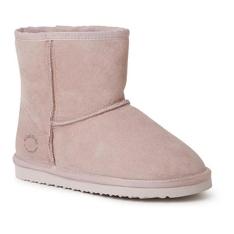 Fireside by Dearfoams Rosebery Womens Shearling Ankle Boot Slippers Product Image