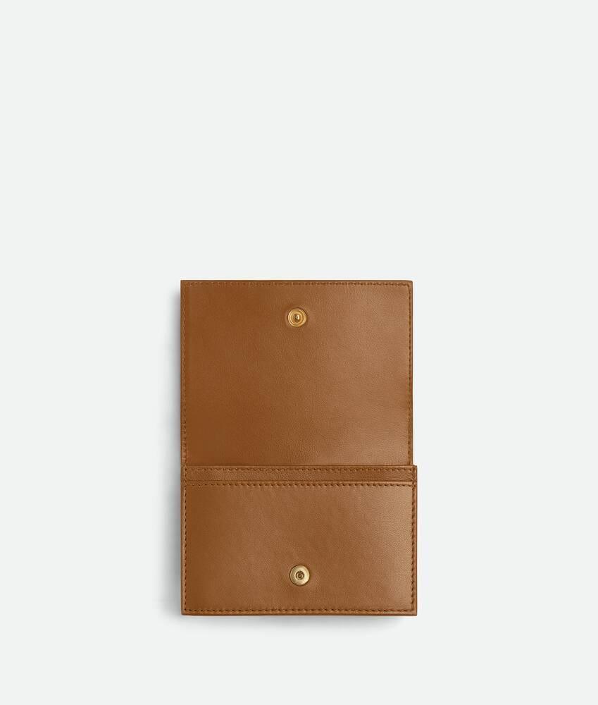Women's Intrecciato Business Card Case in Wood Product Image