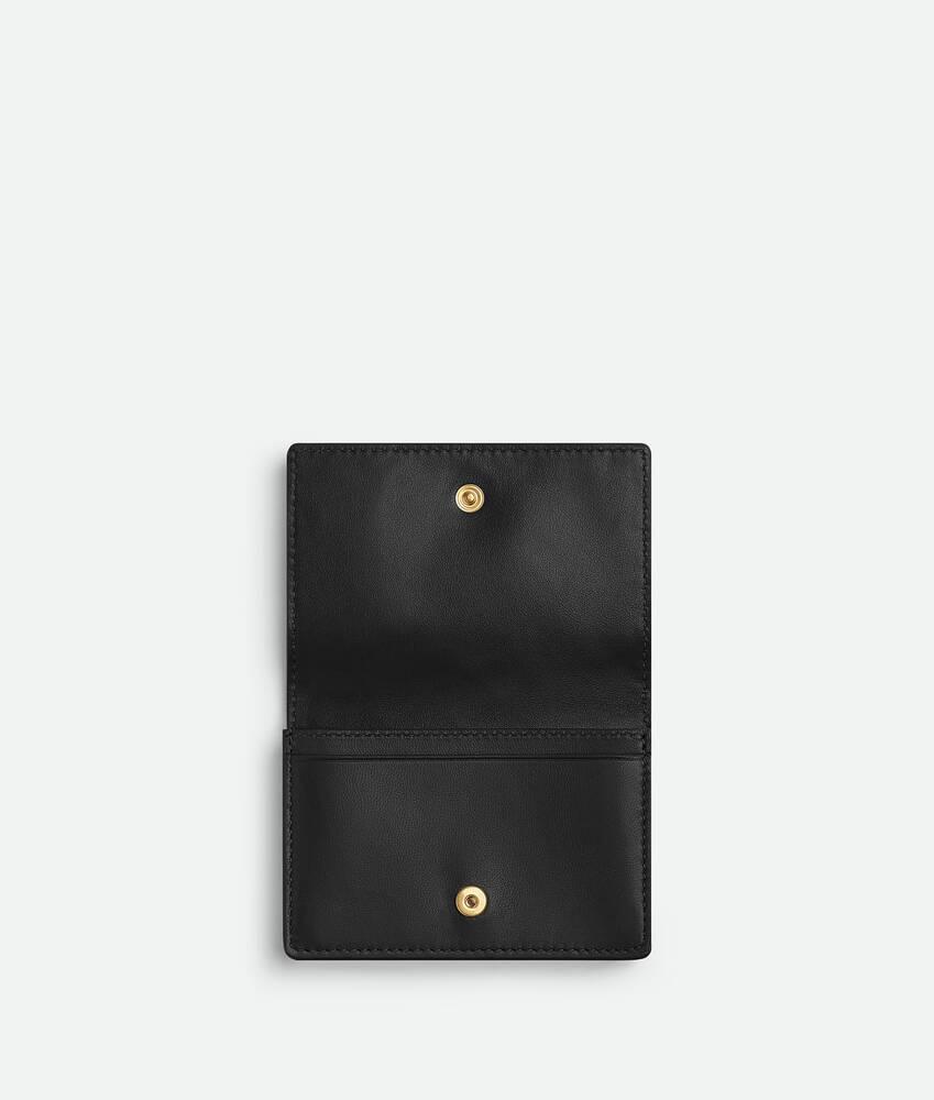 Women's Intrecciato Business Card Case in Black Product Image