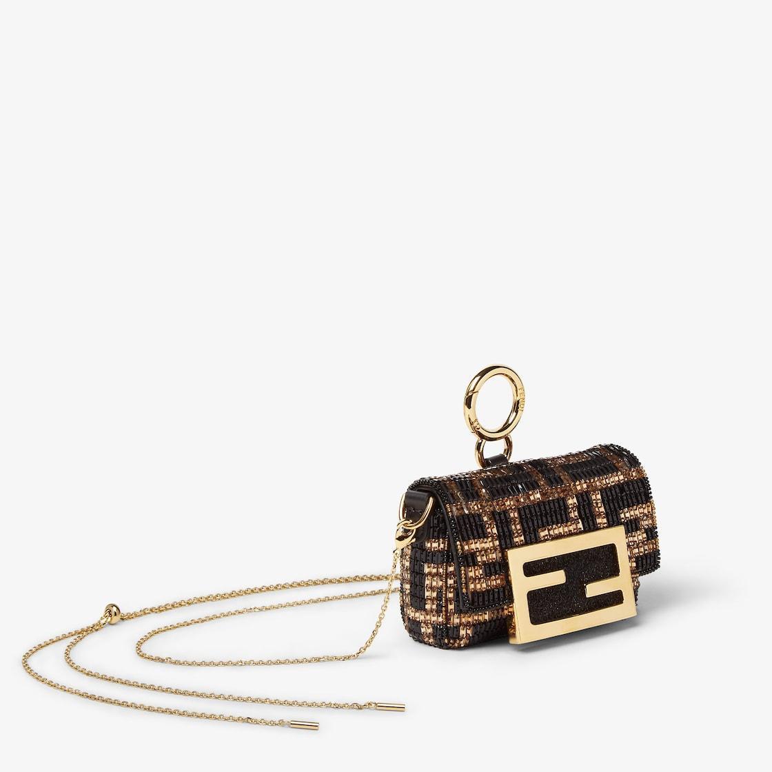 Nano Baguette CharmCharm with brown beads Product Image