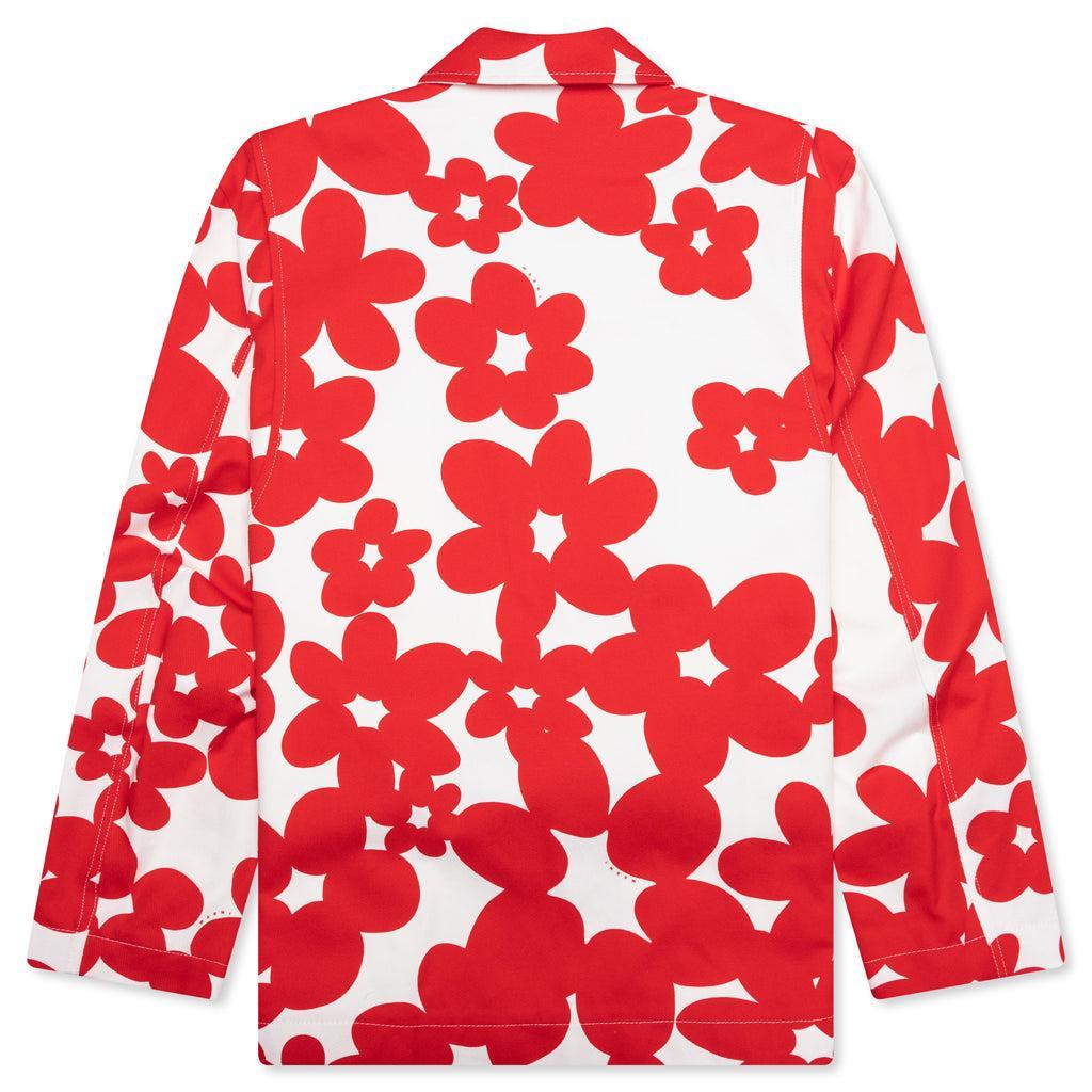 Red and White Dillies Print Jacket - Crimson Male Product Image