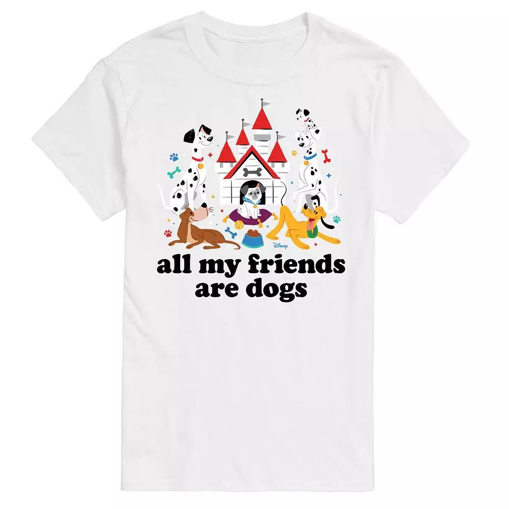 Disney Mens All My Friends Are Dogs Graphic Tee Grey Gray Product Image