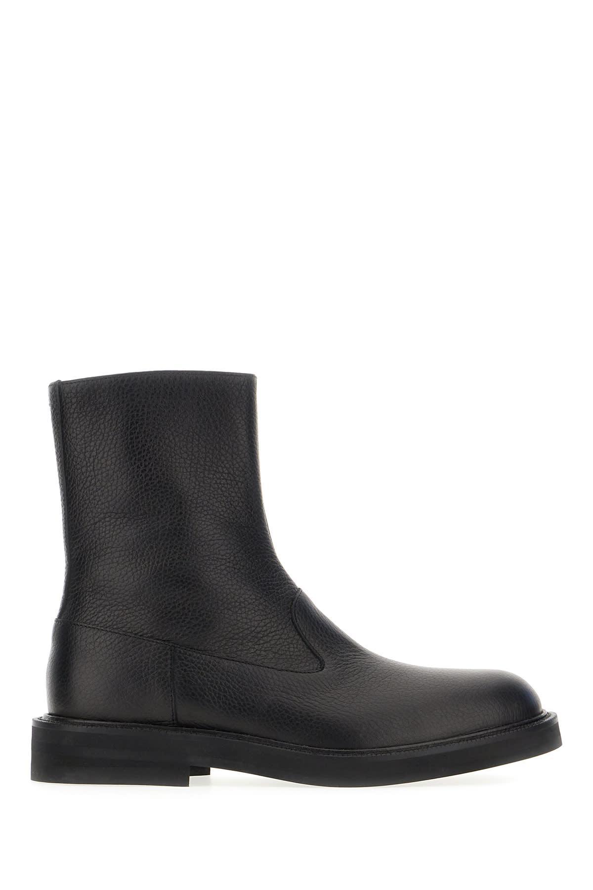 DRIES VAN NOTEN Man Boot Black Size 12 Leather In 900 Product Image