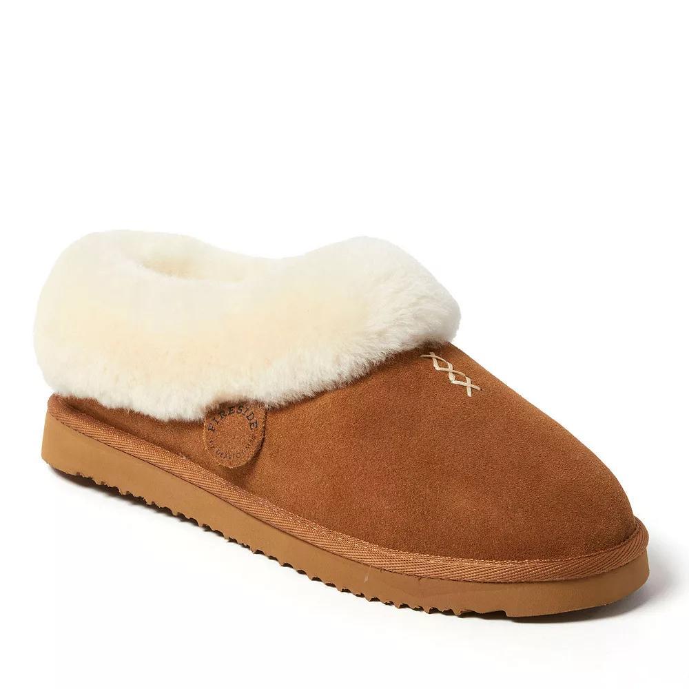 Fireside by Dearfoams Adelaide Womens Shearling Clog Slippers Brown Product Image