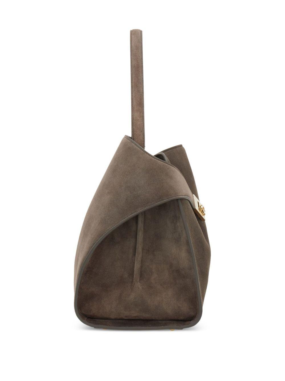 Hug structured suede tote bag Product Image