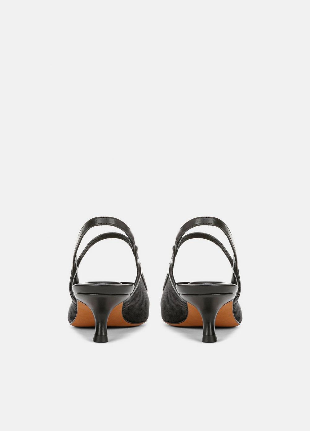 Womens Venice Leather And Mesh Slingback Kitten Heel, Birch Sand, Size 8.5 Vince Product Image
