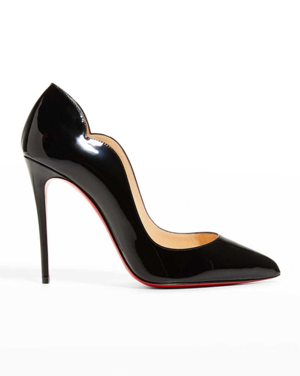 CHRISTIAN LOUBOUTIN Hot Chick Black Patent Leather Pumps Product Image