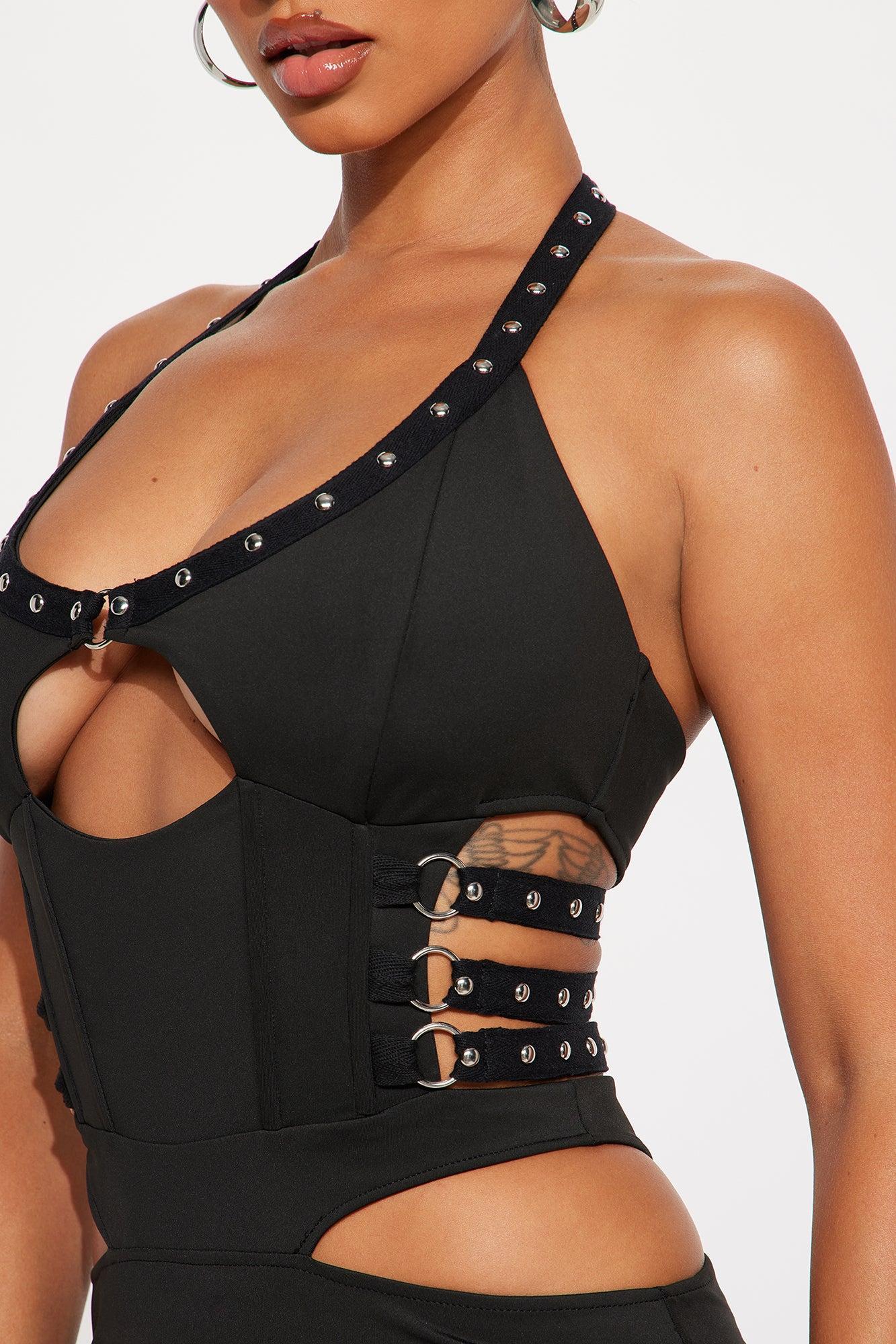 Amina Cutout Mini Dress - Black Product Image
