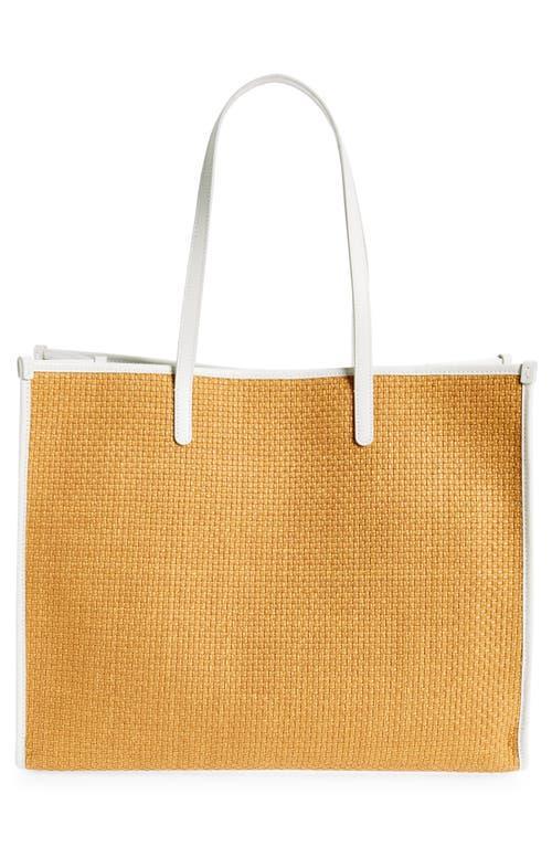 DOLCE & GABBANA Large Shopping Woven Tote Bag In Brown Product Image