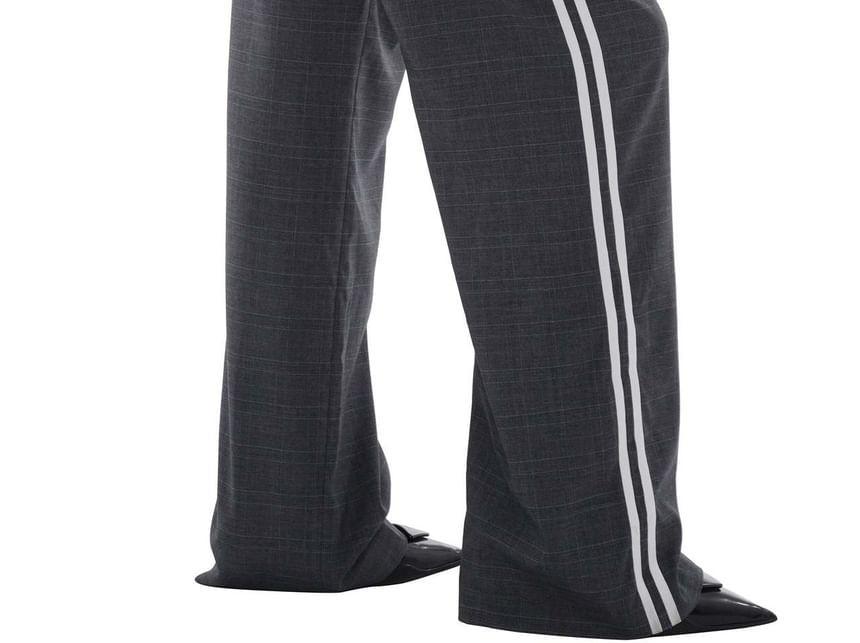 Low Waist Striped Straight-Fit Wide-Leg Dress Pants Product Image