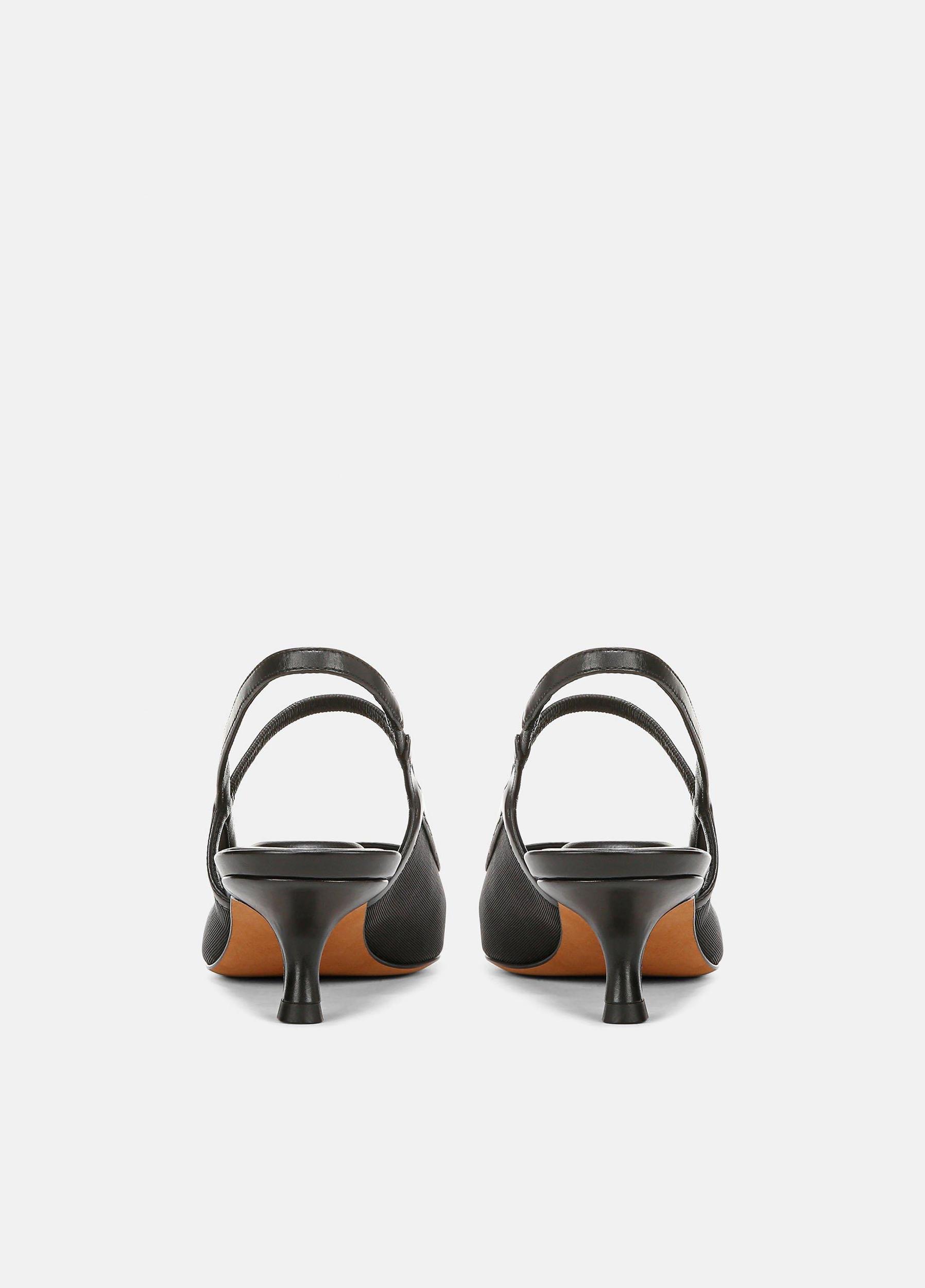 Venice Leather and Mesh Slingback Kitten Heel Product Image