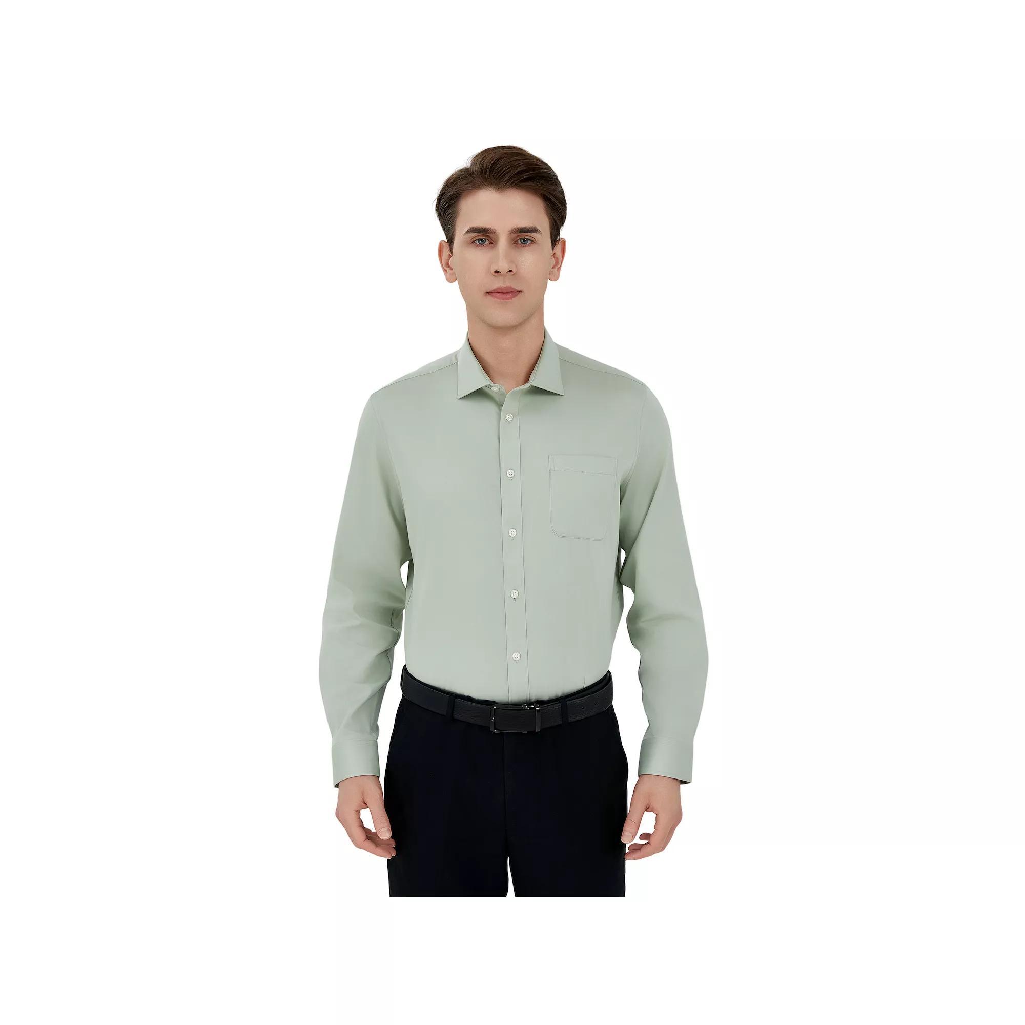 Men's Savile Row Classic Fit Sateen Dress Shirt, Size: XL-34/35, Green Product Image