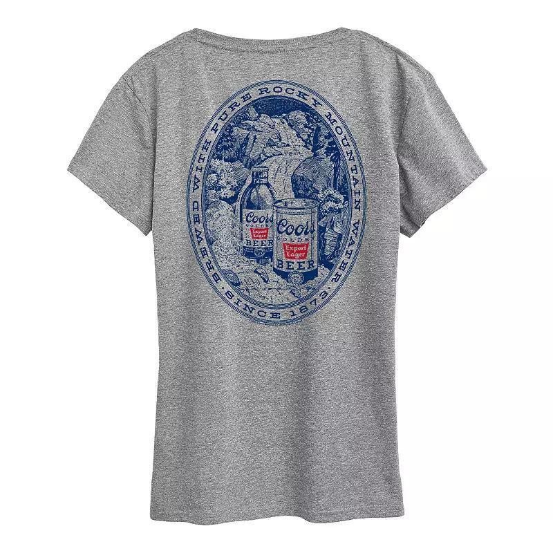 Womens Coors Banquet Rocky Mountain Graphic Tee Grey Gray Product Image