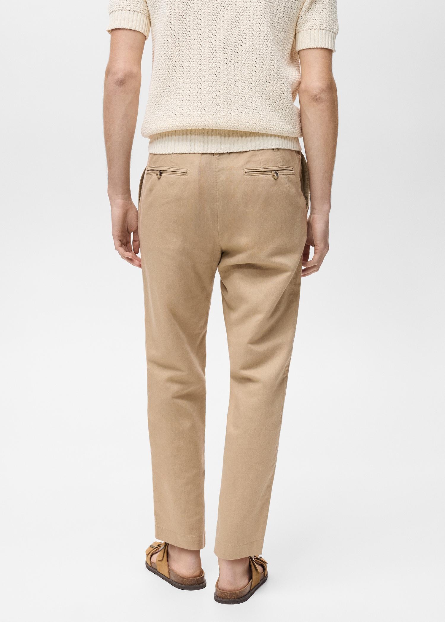 Slim-fit trousers with drawstring - Men | MANGO USA Product Image