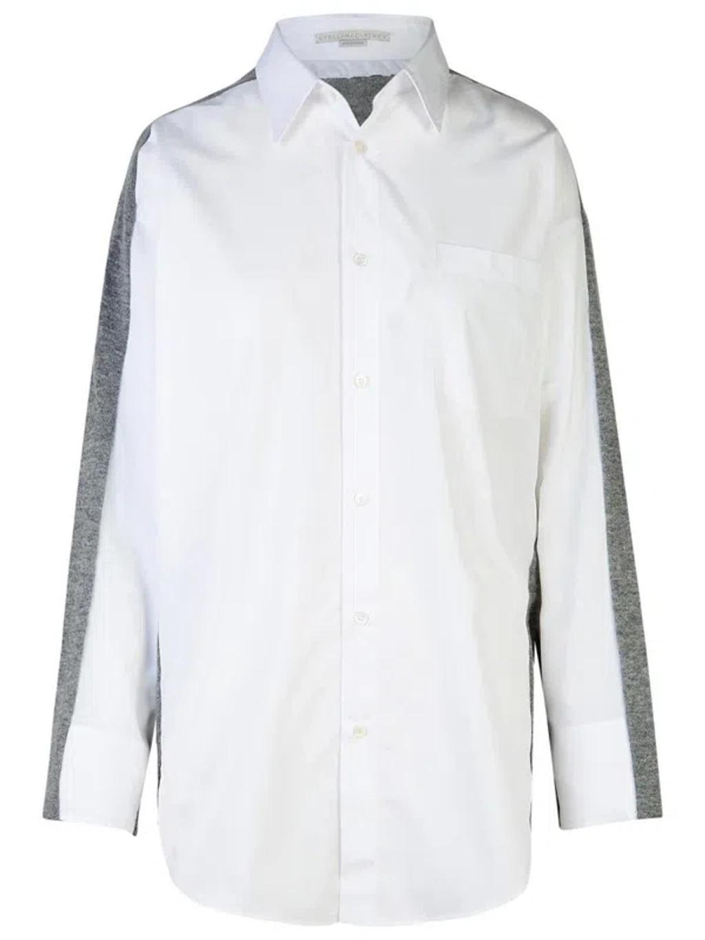 STELLA MCCARTNEY Shirt-panelled Wool Cardigan In Grey Product Image