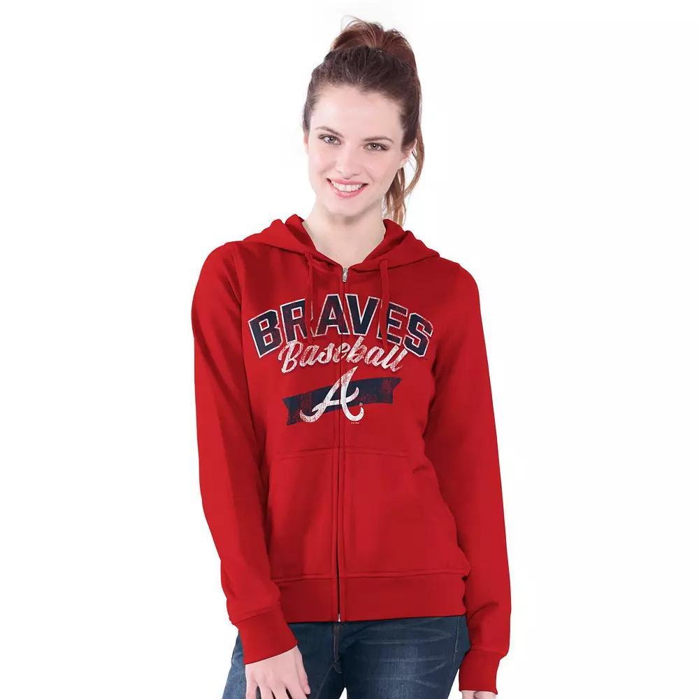 Women's G-III 4Her by Carl Banks  Red Atlanta Braves Wild Cat Full-Zip Hoodie, Size: Medium Product Image