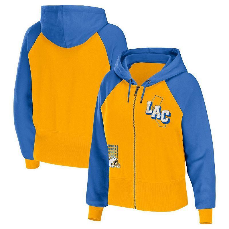 Women's WEAR by Erin Andrews Orange Chicago Bears Colorblock Lightweight Full-Zip Hoodie, Size: XL Product Image