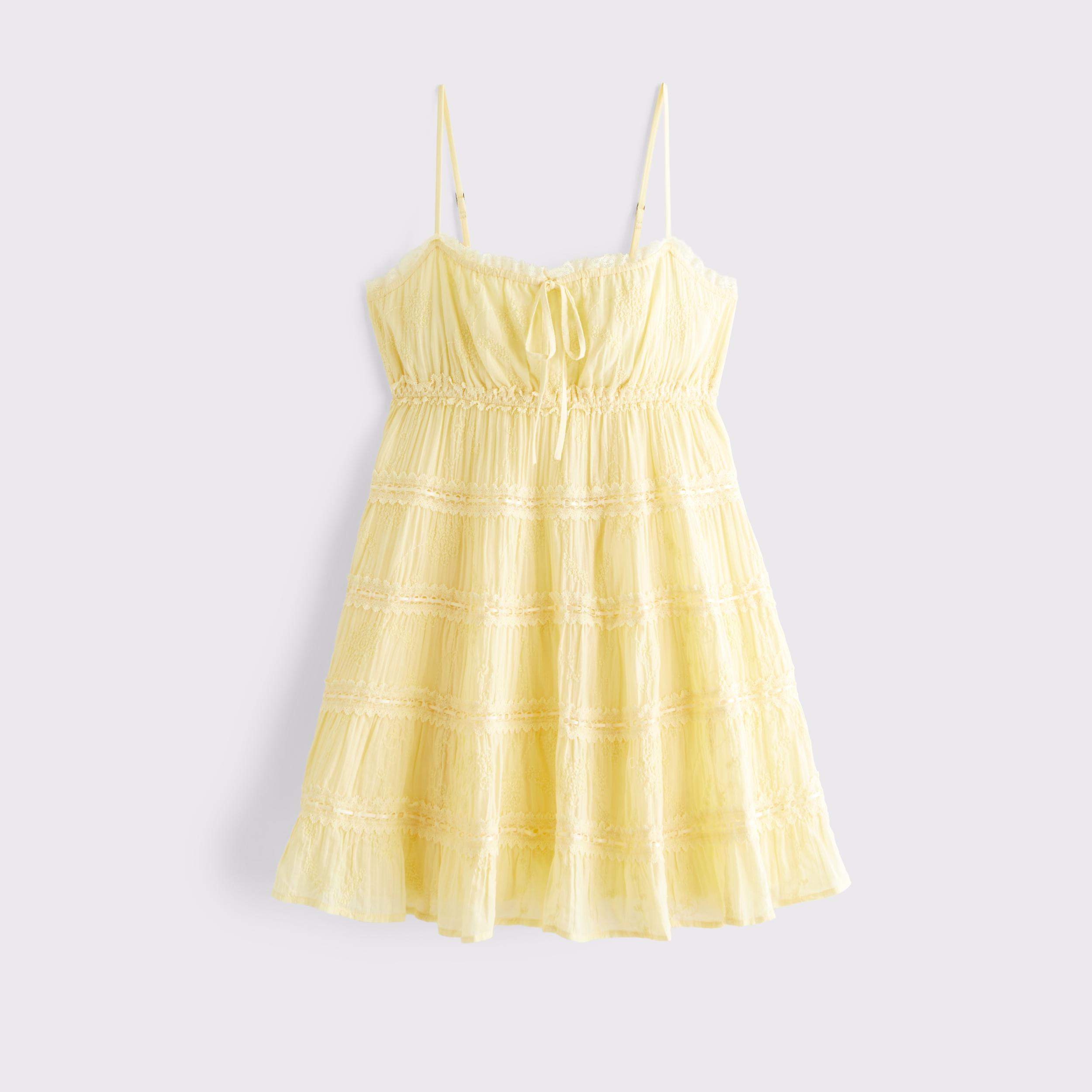 Lace Tie-Front Mini Dress Product Image