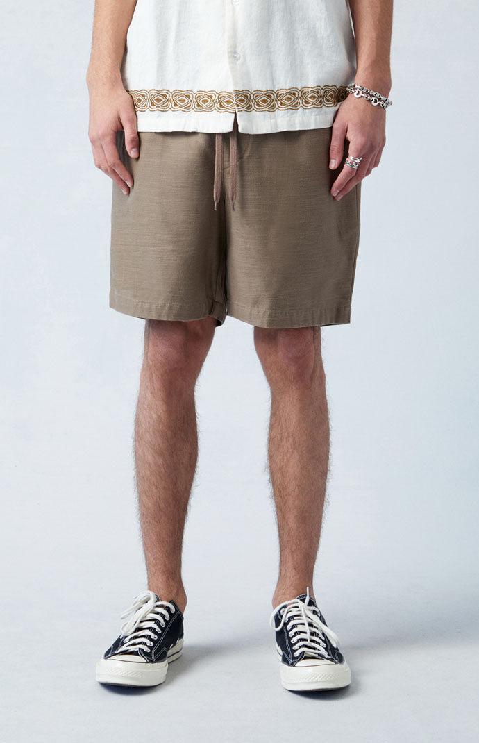 Men's Brown Textured Volley Shorts Product Image