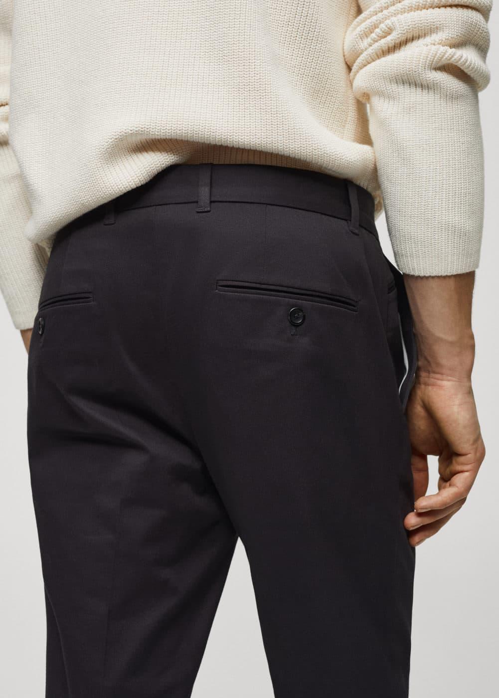 Mango Mens Slim-Fit Cotton Pleated Pants Product Image