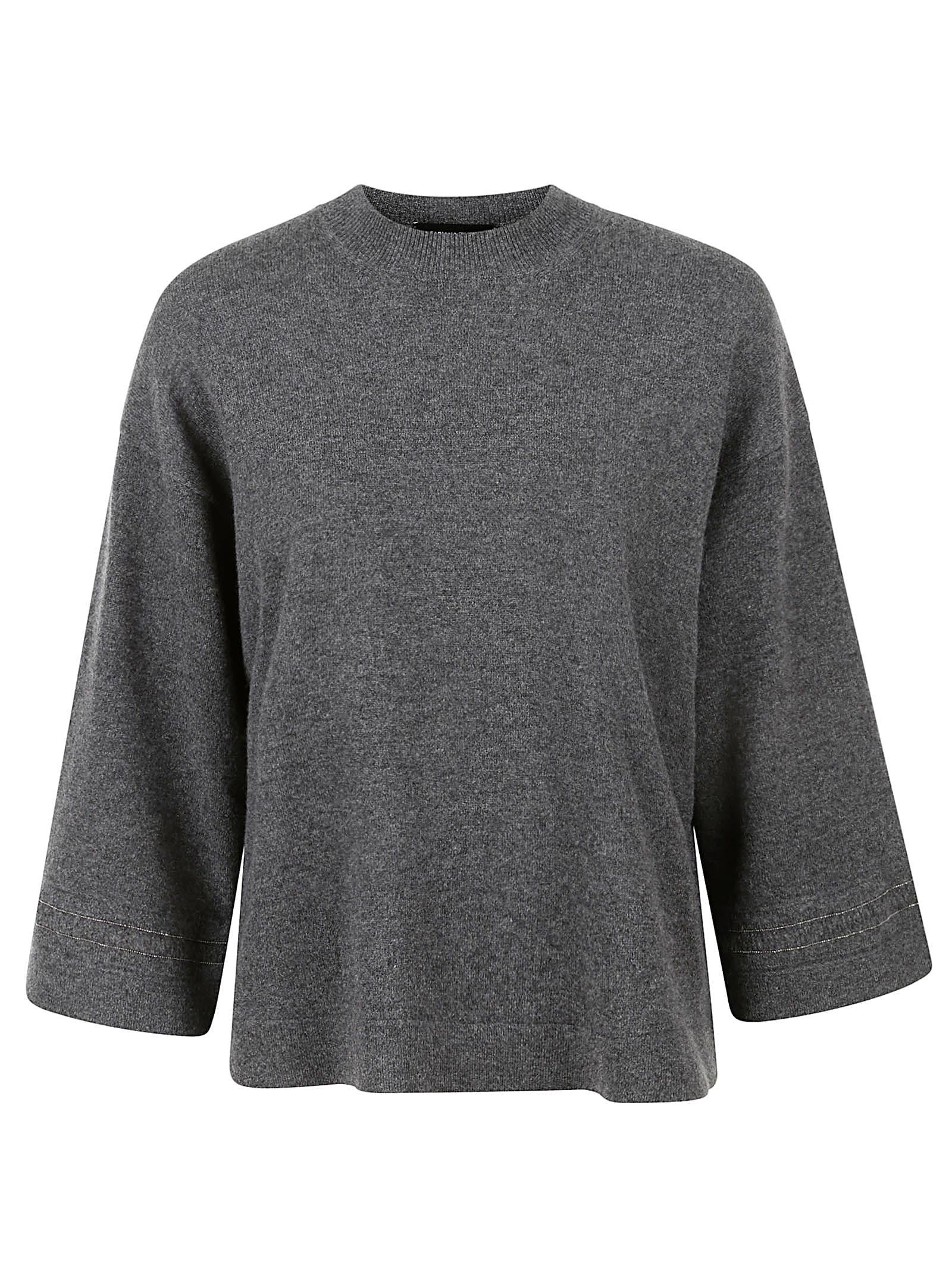 FABIANA FILIPPI Crewneck Plain Long-sleeved Top In Onice Product Image