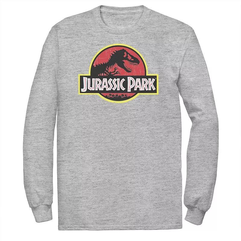 Men's Jurassic Park Red & Yellow Outline Logo Graphic Tee, Size: XXL, Royal Grey Product Image
